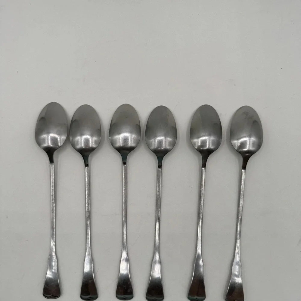 Oneida Community Stainless Patrick Henry Iced Tea Spoons Set of 6 Long Handle
